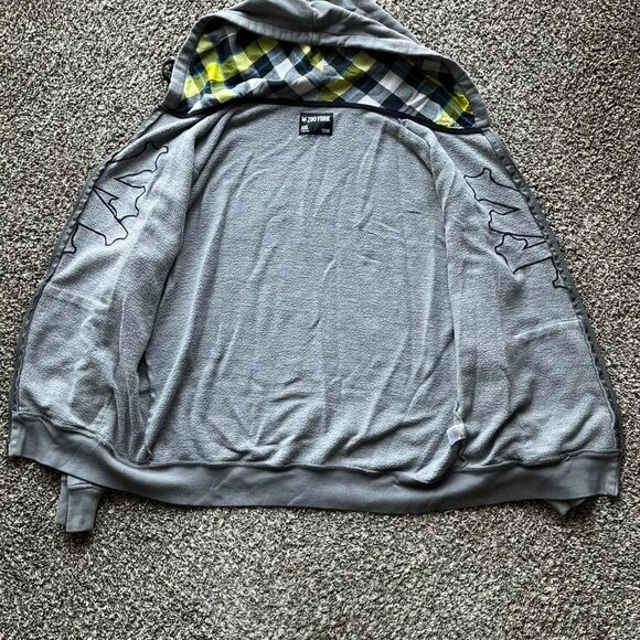 Zoo York Hoodie Mens XL Grey Full Zip Up Skater Grunge Hoodie - Picture 3 of 8